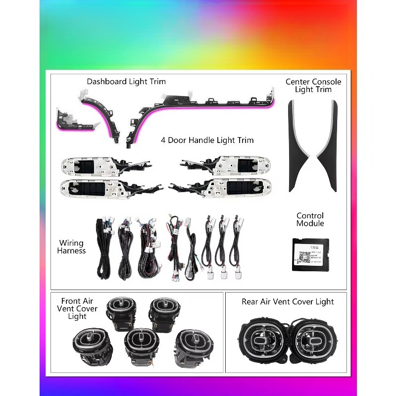 64 Color Front Rear Air Vent L - Led Interior Ambient Light ulasan dan harga