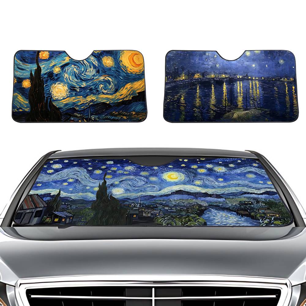 Starry Night V-Van G-Gogh Car  - Windshield Sun Shade ulasan dan harga