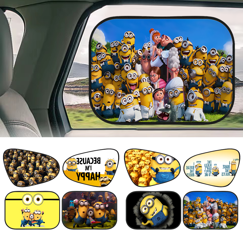 CARTOON M-Miniones Car Side Wi - Windshield Sun Shade ulasan dan harga
