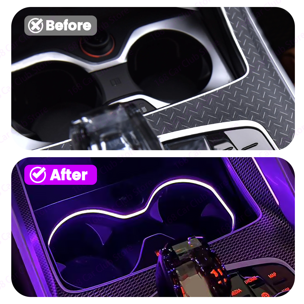 LED 11 Colour Cup Holder Light - Led Interior Ambient Light ulasan dan harga