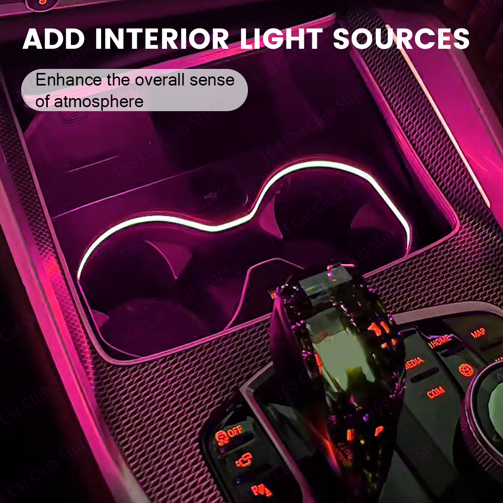 LED 11 Colour Cup Holder Light - Led Interior Ambient Light ulasan dan harga